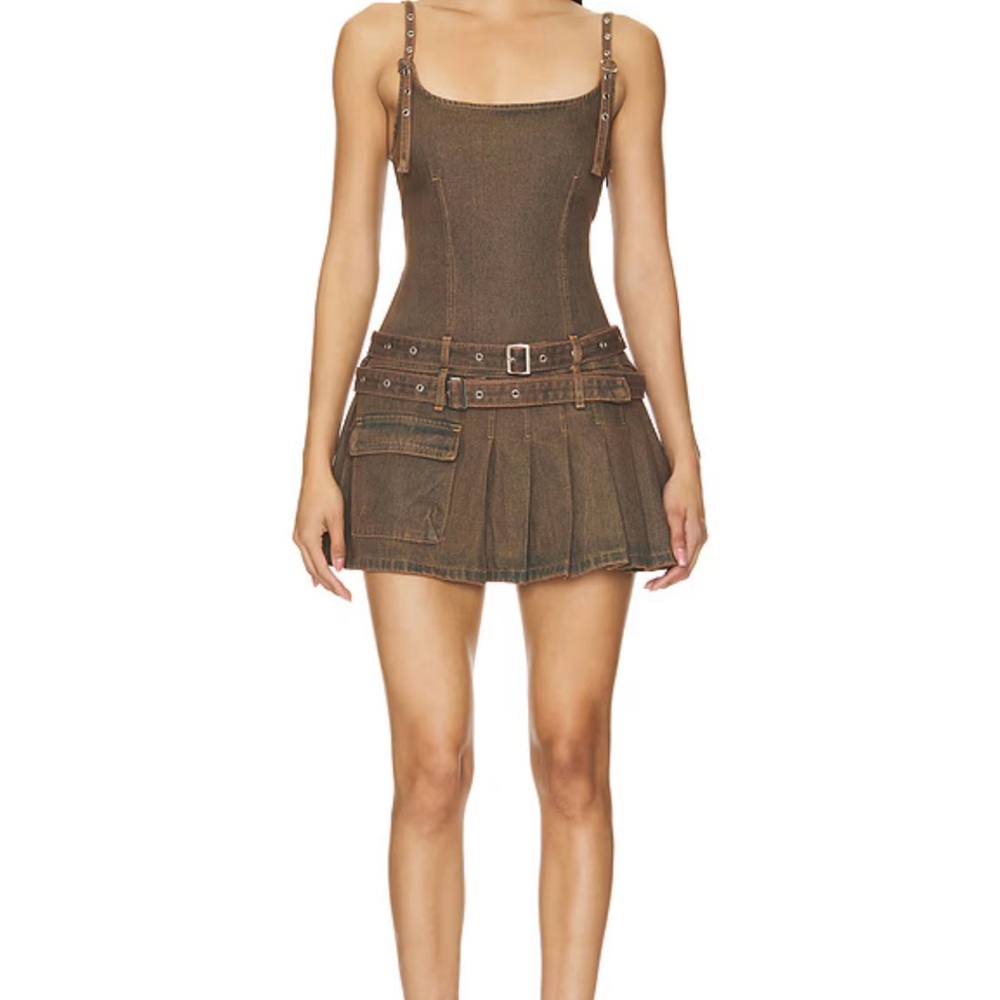 Lioness Biker Mini Dress in Petrol